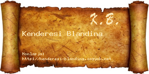 Kenderesi Blandina névjegykártya